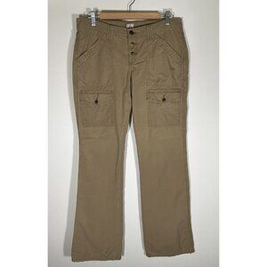 Vintage Y2K Joie khaki cargo utility bootcut pants 31 button fly logo western